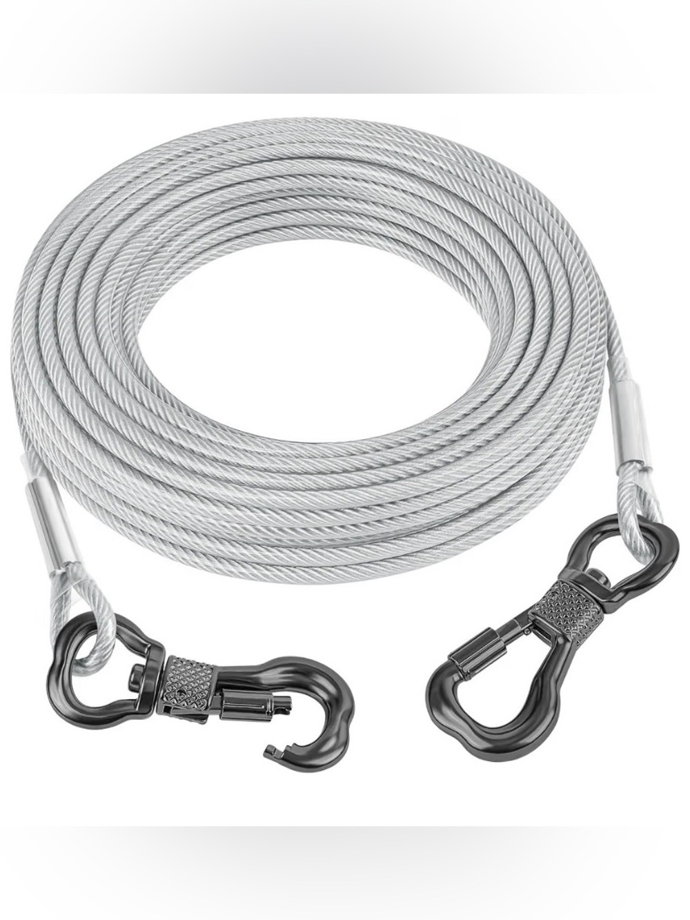 NWOT 15 Ft Reflective Steel Tie Out Cable & 15 Ft Nylon Training Leash Bundle